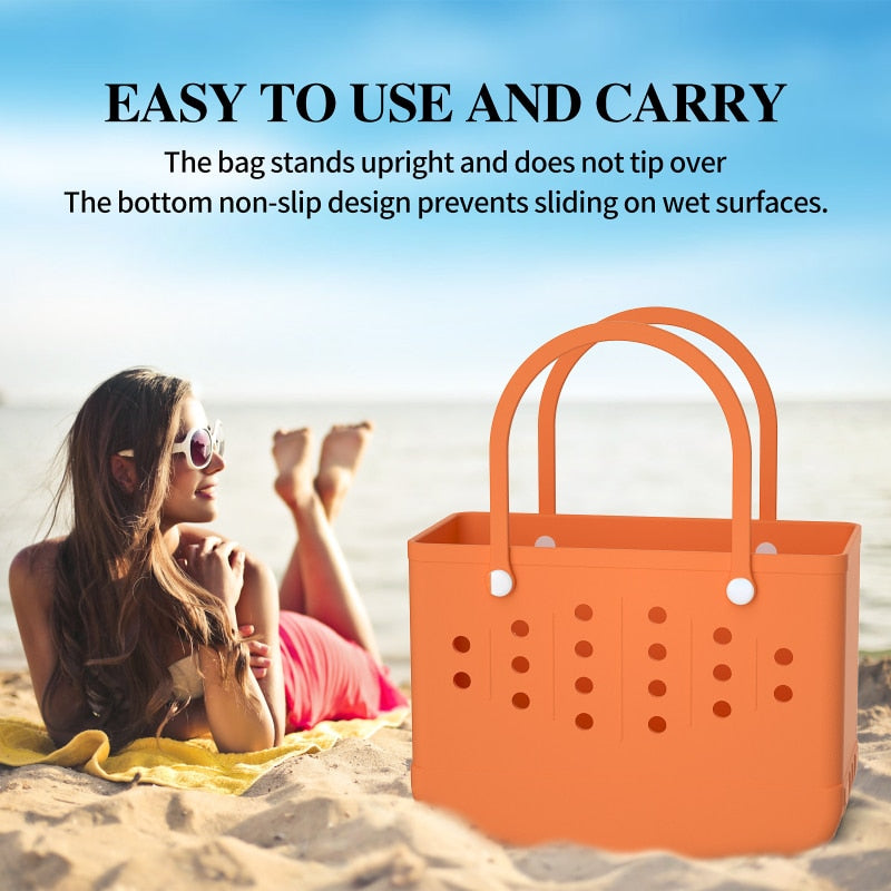 Bolsa de Praia em Silicone Com Cesto à Prova de Areia